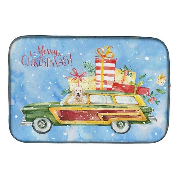 Carolines Treasures Carolines Treasures CK2406DDM Merry Christmas Goldendoodle Dish Drying Mat CK2406DDM - main